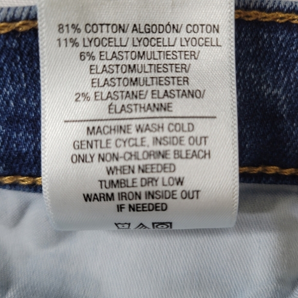 Hudson Jeans Size 31 34X25 Blue Nico Cropped Straight Leg Raw Frayed Hem Stretch - Picture 7 of 12